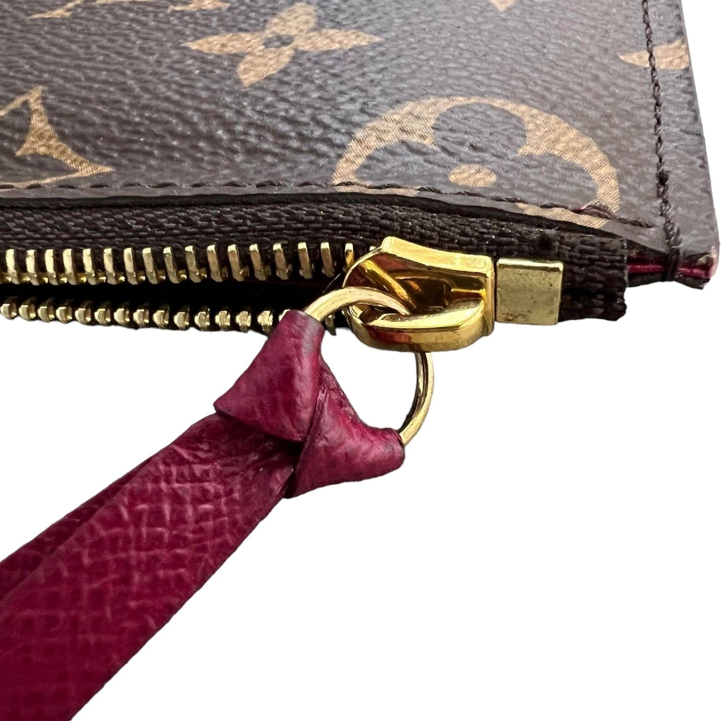 Louis-Vuitton Chain Wallet Monogram Pochette Felicie Brown GHW