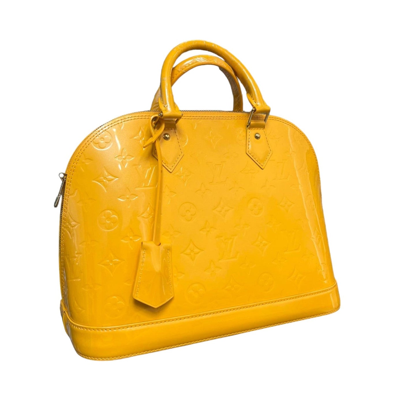 Louis-Vuitton Alma PM Vernis Patent Sunflower Yellow GHW