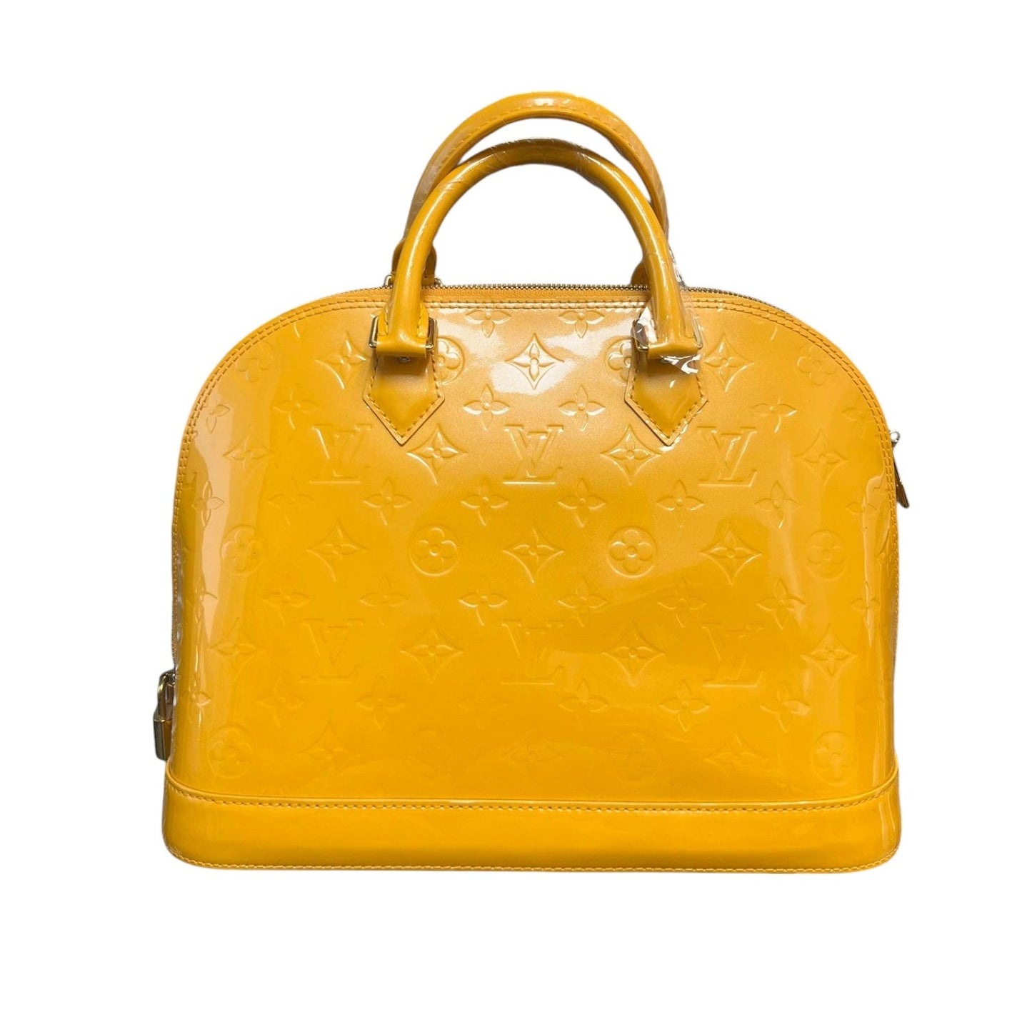Louis-Vuitton Alma PM Vernis Patent Sunflower Yellow GHW