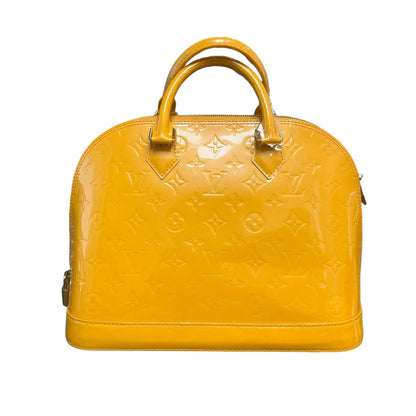 Louis-Vuitton Alma PM Vernis Patent Sunflower Yellow GHW