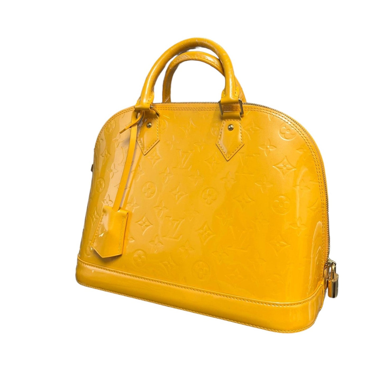 Louis-Vuitton Alma PM Vernis Patent Sunflower Yellow GHW