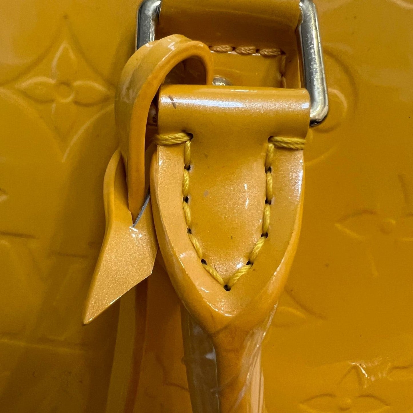 Louis-Vuitton Alma PM Vernis Patent Sunflower Yellow GHW