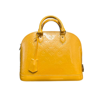 Louis-Vuitton Alma PM Vernis Patent Sunflower Yellow GHW