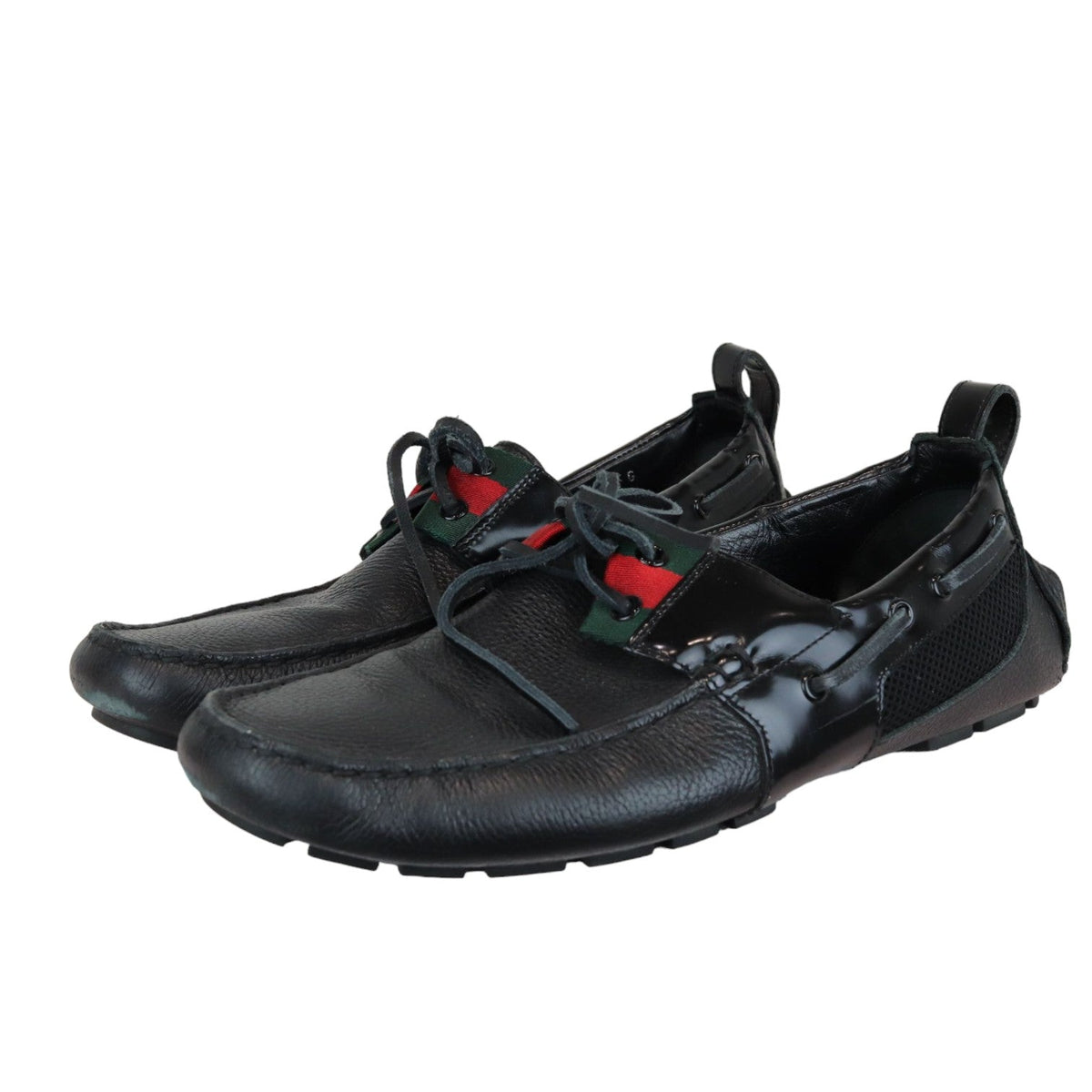 Gucci Flats Casual Shoe Leather Black Size 8.5 Men