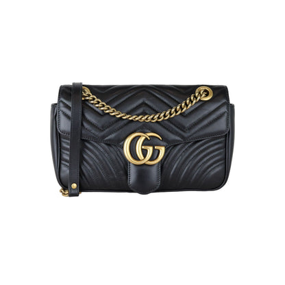Gucci GG Marmont Shoulder Calfskin Matelasse Black GHW