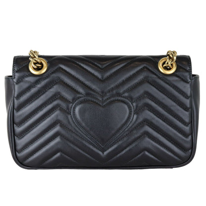 Gucci GG Marmont Shoulder Calfskin Matelasse Black GHW
