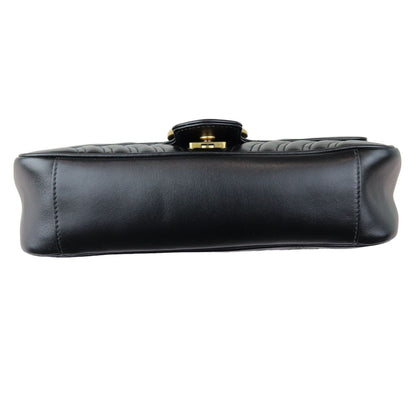 Gucci GG Marmont Shoulder Calfskin Matelasse Black GHW