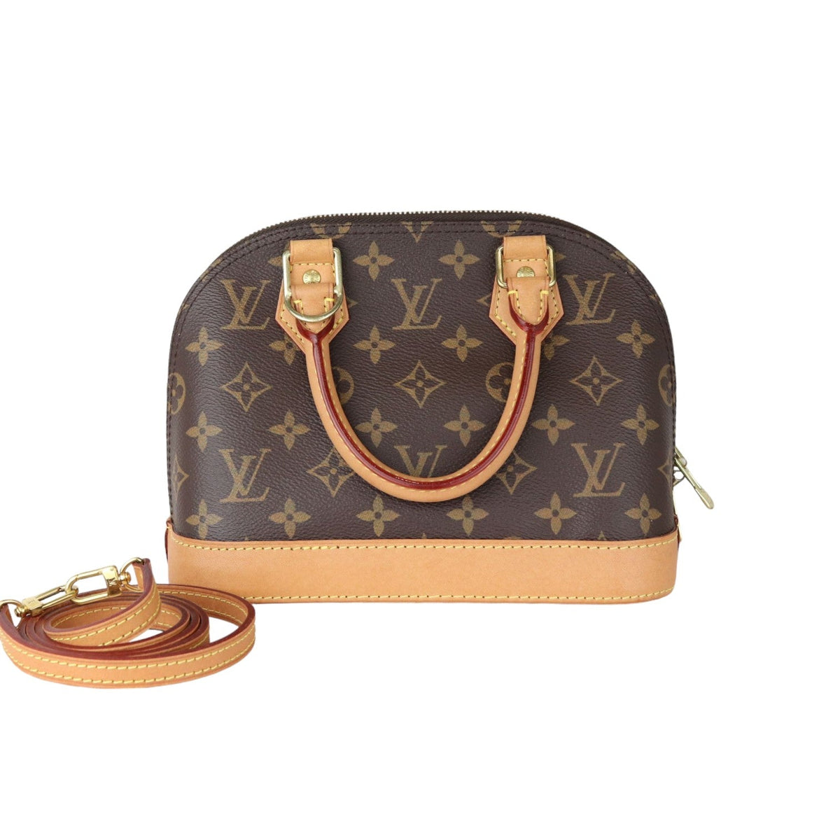 Louis-Vuitton Alma BB Monogram Canvas Brown GHW