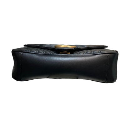 Gucci GG Marmont Small Calfskin Matelasse Shoulder Black GHW
