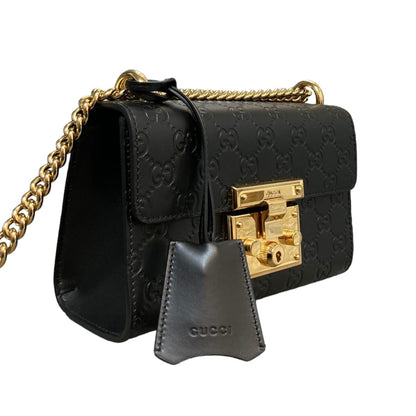 Gucci Padlock Shoulder Bag Small Guccissima Black GHW
