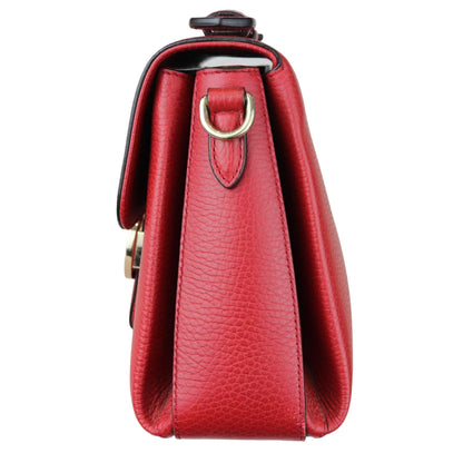 Gucci Interlocking G Top Handle Medium Dollar Calfskin Red GHW