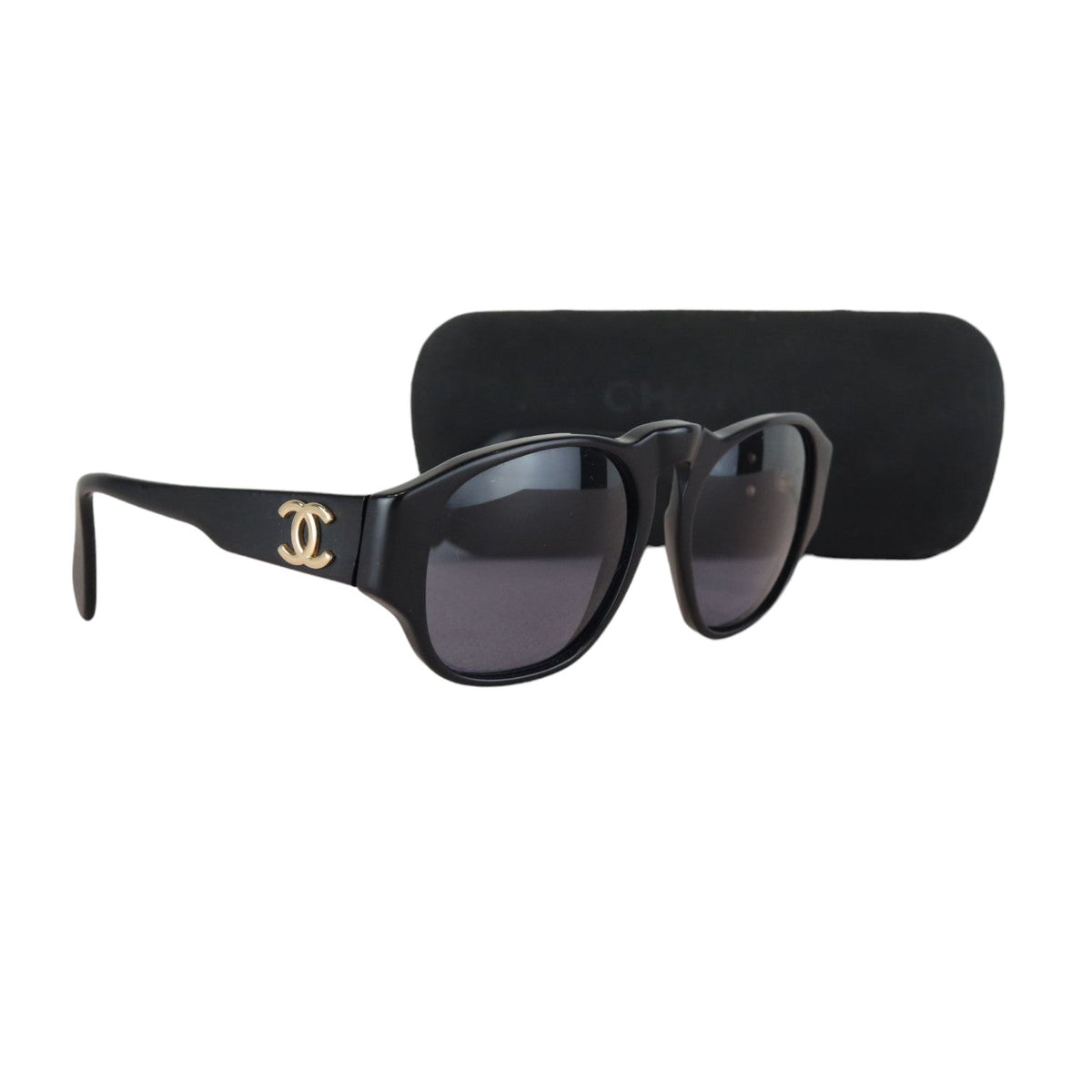 Vintage Gold CC Logo Sunglasses Black GHW