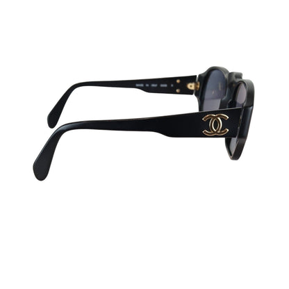 Vintage Gold CC Logo Sunglasses Black GHW