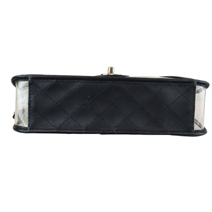 Sand By The Sea Flap Medium Lambskin PVC Black GHW