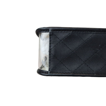 Sand By The Sea Flap Medium Lambskin PVC Black GHW