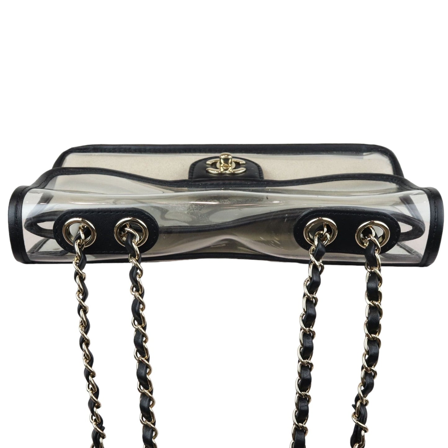 Sand By The Sea Flap Medium Lambskin PVC Black GHW
