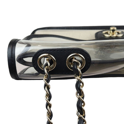 Sand By The Sea Flap Medium Lambskin PVC Black GHW
