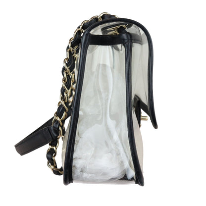 Sand By The Sea Flap Medium Lambskin PVC Black GHW