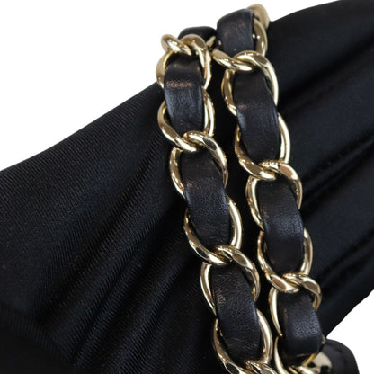 Sand By The Sea Flap Medium Lambskin PVC Black GHW