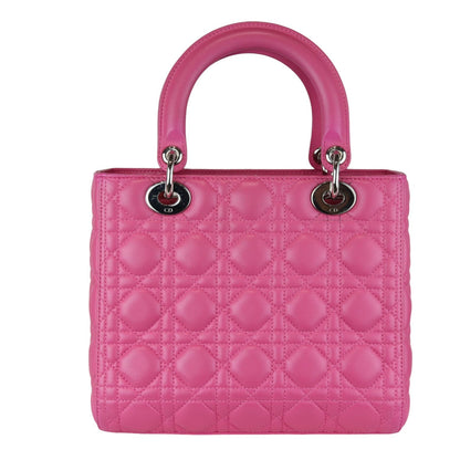 Lady Dior Medium Lambskin Cannage Pink SHW