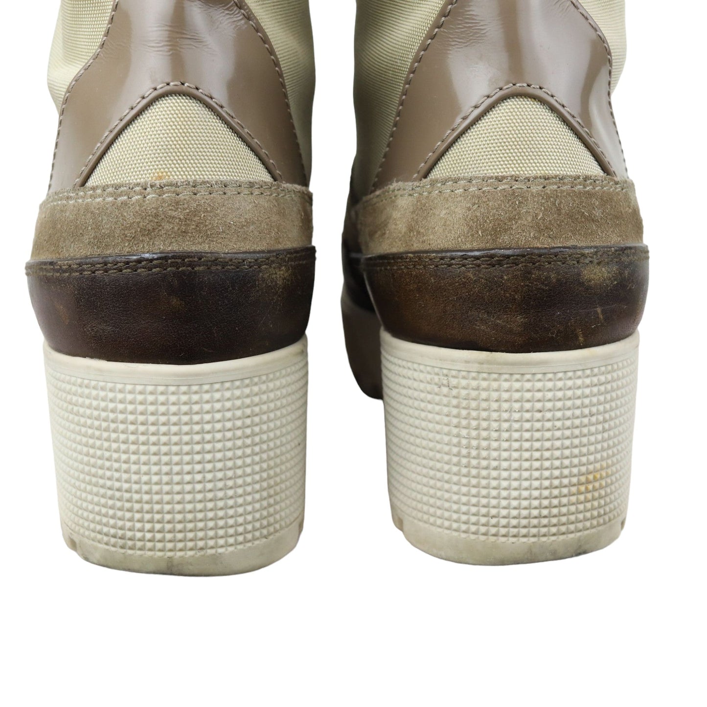 Louis-Vuitton Laureate Platform Desert Boots Suede Calfskin Monogram Beige Size 38
