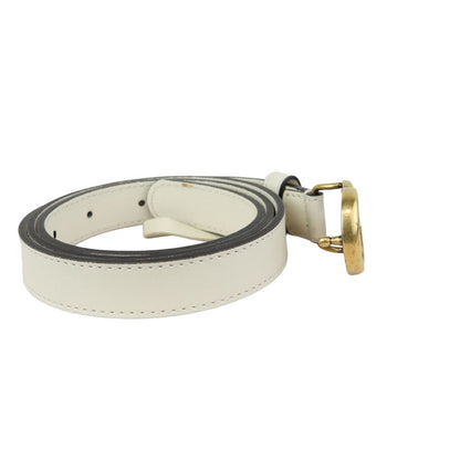 Gucci Double G Belt Calfskin Mystic White Size 80 GHW