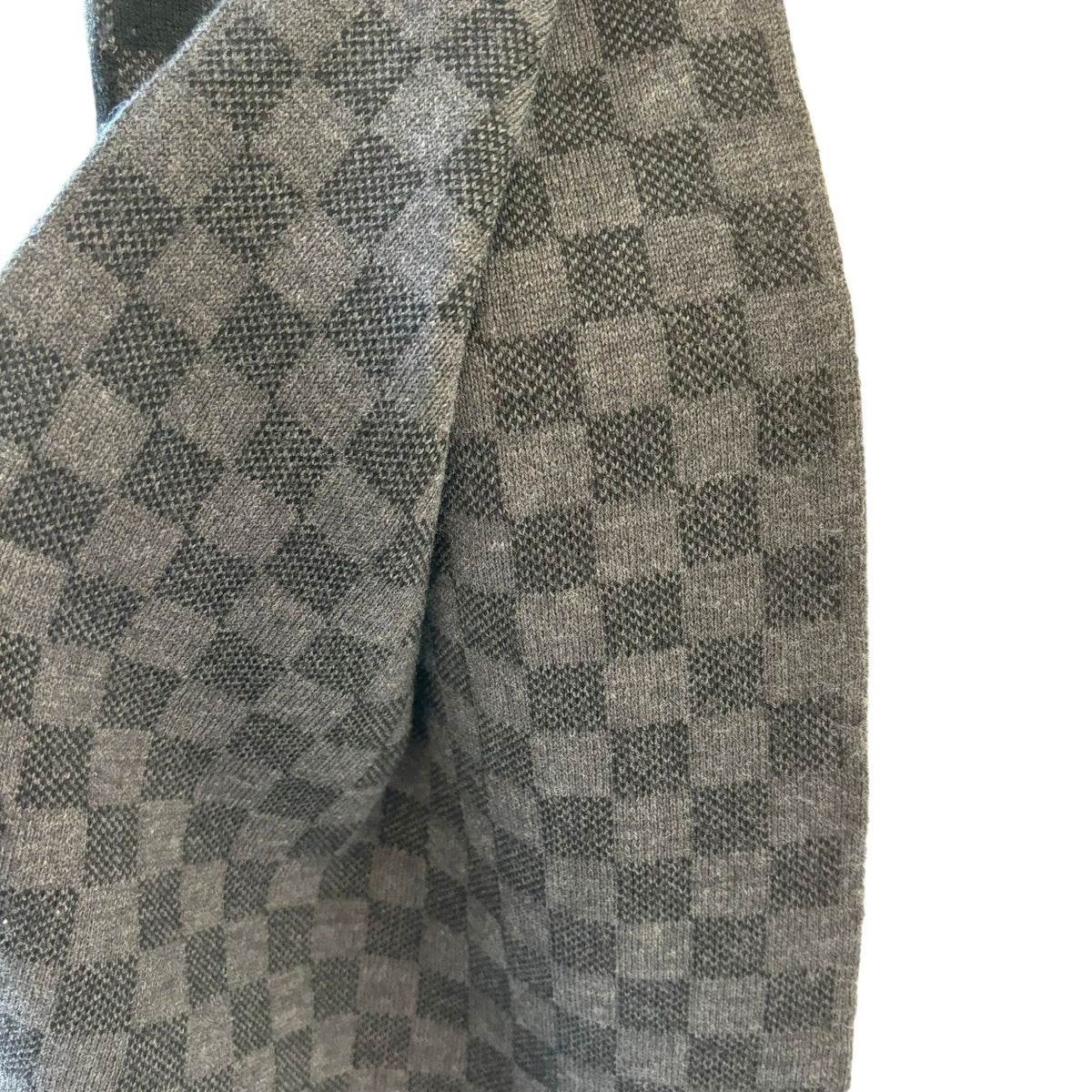 Louis-Vuitton Graphite Scarf Wool Damier Black