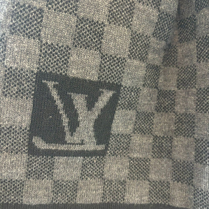 Louis-Vuitton Graphite Scarf Wool Damier Black