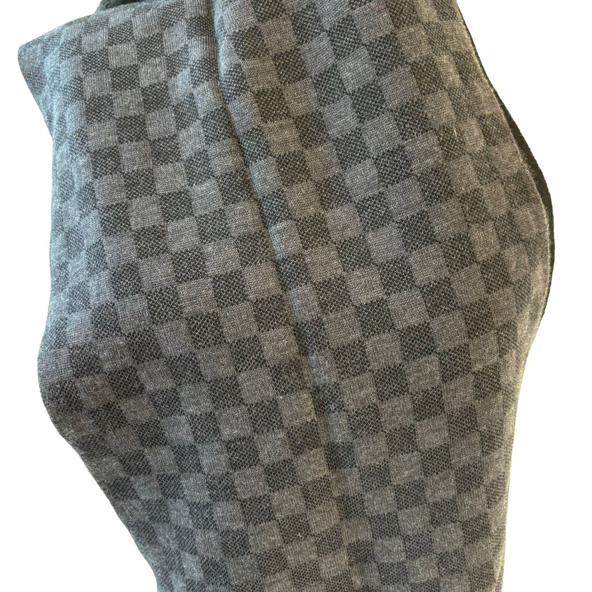 Louis-Vuitton Graphite Scarf Wool Damier Black