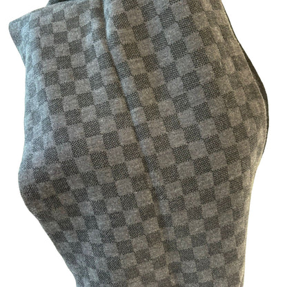 Louis-Vuitton Graphite Scarf Wool Damier Black