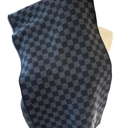 Louis-Vuitton Graphite Scarf Wool Damier Black