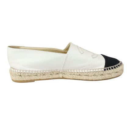 CC Espadrilles Lambskin White Black Size 37