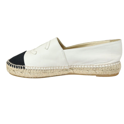 CC Espadrilles Lambskin White Black Size 37
