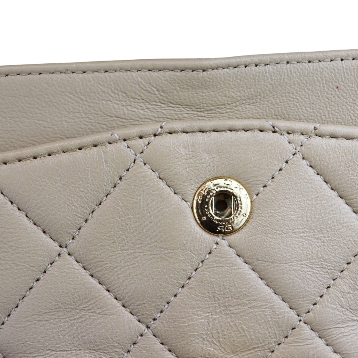 Vintage Classic Double Flap Medium Lambskin Beige GHW