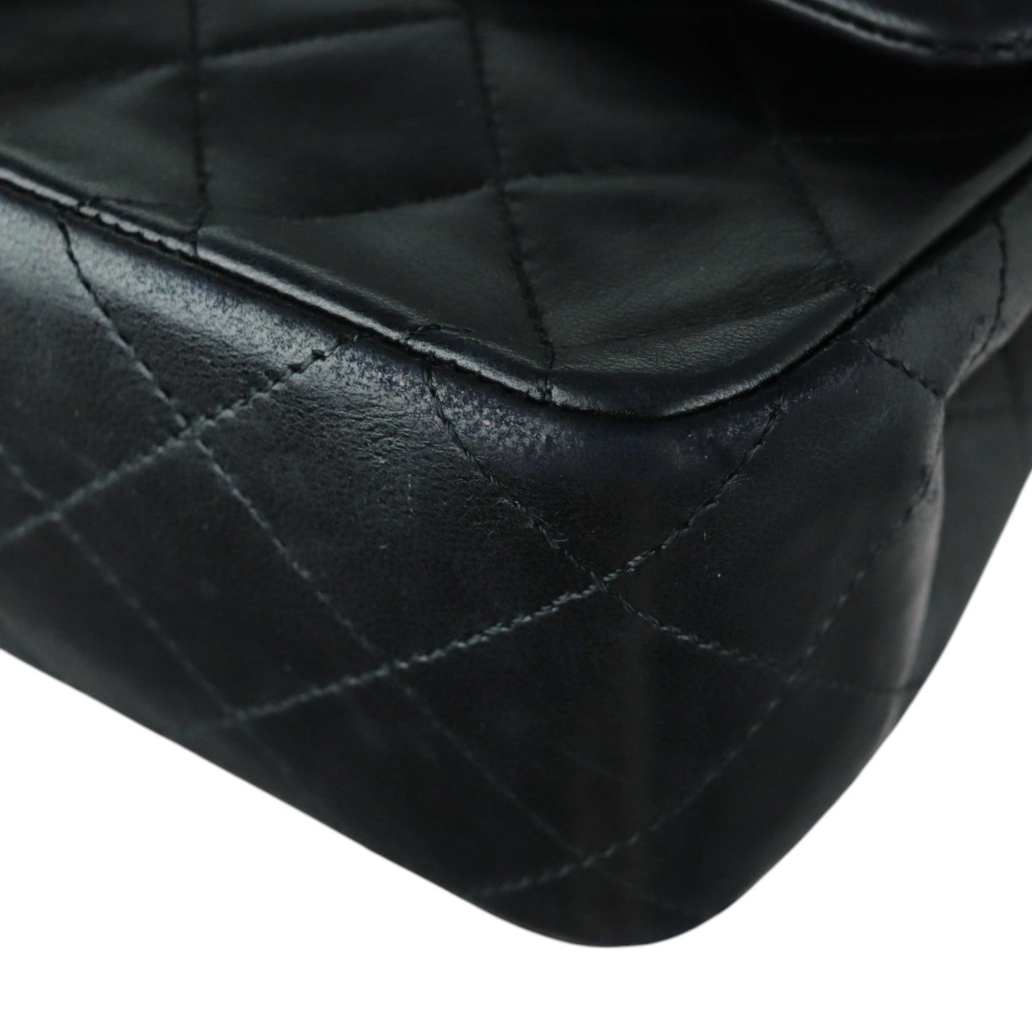 Vintage Double Flap Small Lambskin Quilted Black GHW