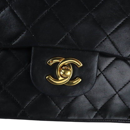 Vintage Double Flap Small Lambskin Quilted Black GHW