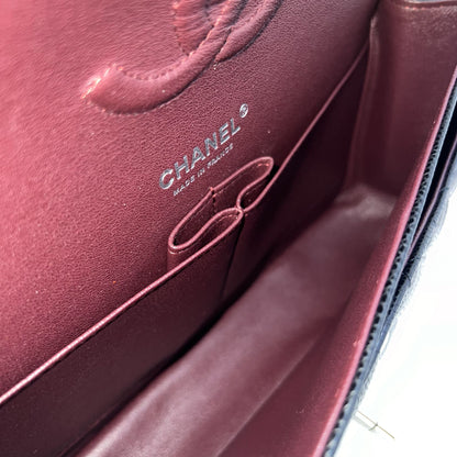 Chanel Medium Classic Flap CF in Black Caviar and SHW (Model: A01112)