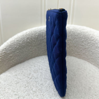 Chanel Classic Medium O-Case in Blue Jersey GHW