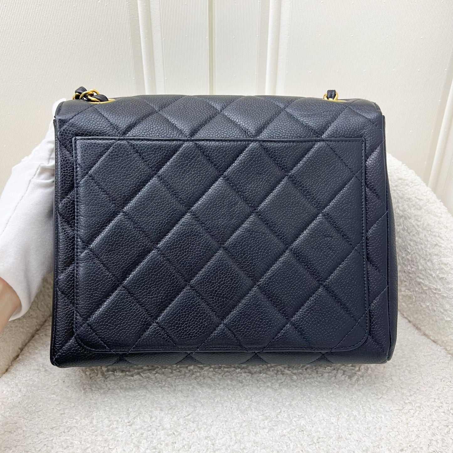 Chanel Vintage Medium Square Flap in Black Caviar and 24K GHW
