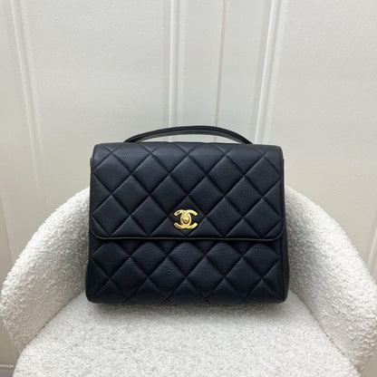 Chanel Vintage Medium Square Flap in Black Caviar and 24K GHW