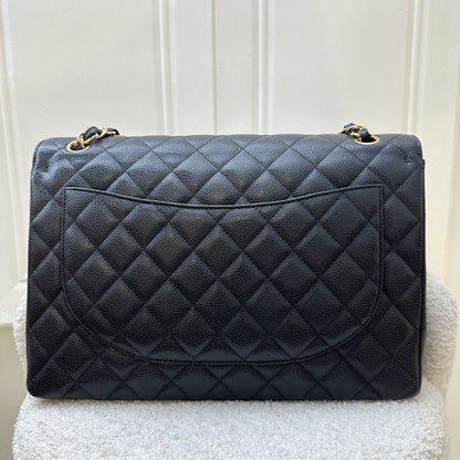 Chanel Maxi Classic Flap DF in Black Caviar and GHW