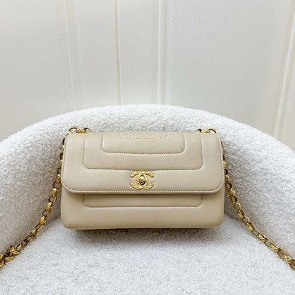 Chanel Vintage Mini Bijoux Chain Flap in Beige Lambskin and 24K GHW