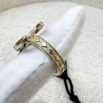 Chanel CC Medium Logo Ring in Matte LGHW