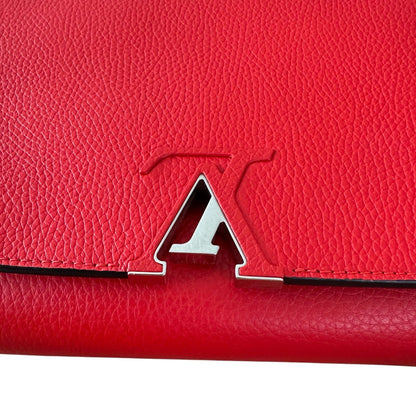 Louis-Vuitton Capucines MM Taurillon Calfskin Red SHW