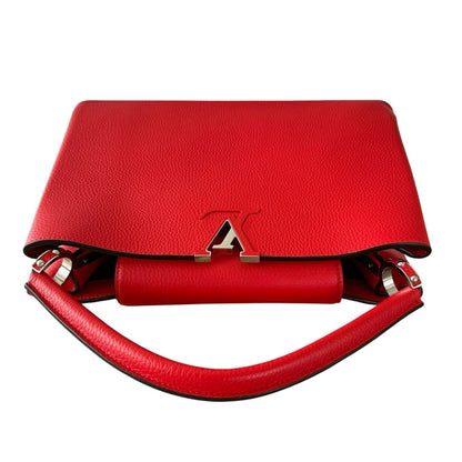 Louis-Vuitton Capucines MM Taurillon Calfskin Red SHW