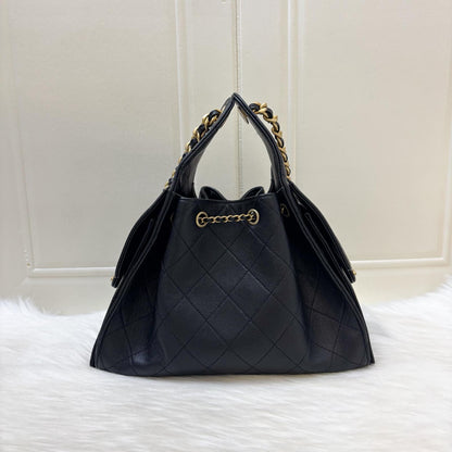 Chanel 25 Small Hobo Bag in Black Caviar and AGHW (Model: AS5293)