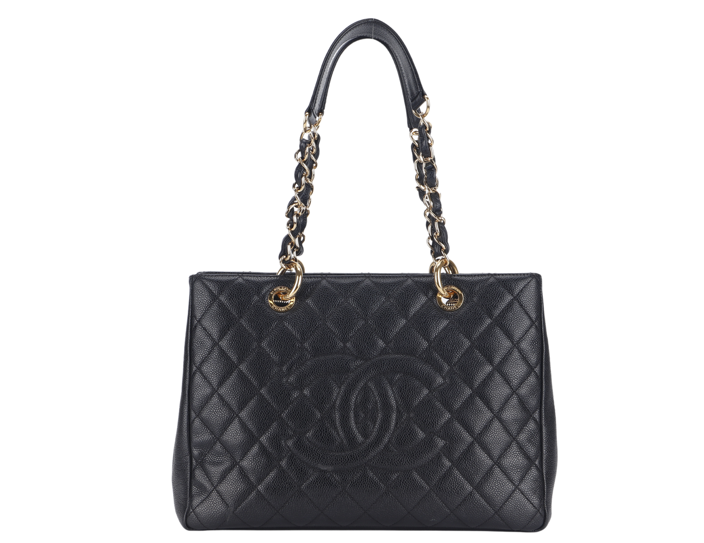 CHANEL GST (2039xxxx) BLACK CAVIAR LEATHER GOLD HARDWARE WITH DUST COVER AND