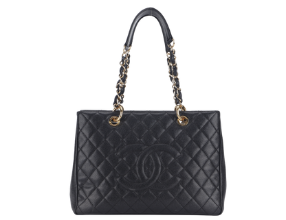 CHANEL GST (2039xxxx) BLACK CAVIAR LEATHER GOLD HARDWARE WITH DUST COVER AND