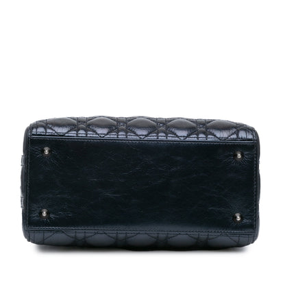 Medium Crinkled Calfskin Cannage Lady Dior