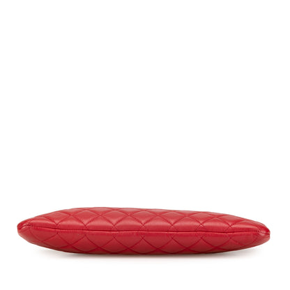 Red Chanel Medium Quilted Caviar Boy O Case Clutch